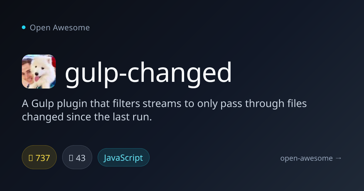 gulp-changed — Gulp Plugin for Changed Files | Open Awesome