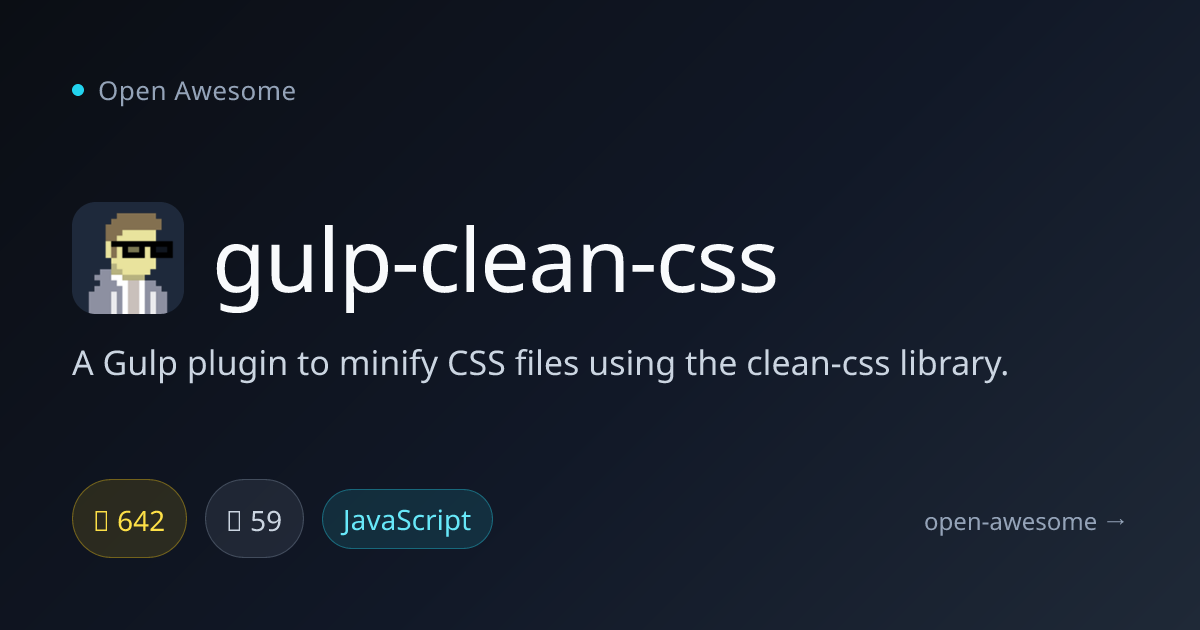 gulp-clean-css — Gulp CSS Minification Plugin | Open Awesome