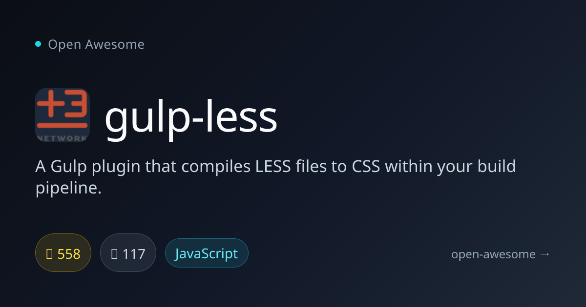 gulp-less — Gulp Plugin for LESS Compilation | Open Awesome