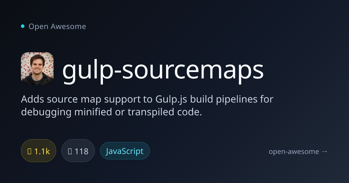 gulp-sourcemaps — Source Map Support for Gulp.js | Open Awesome