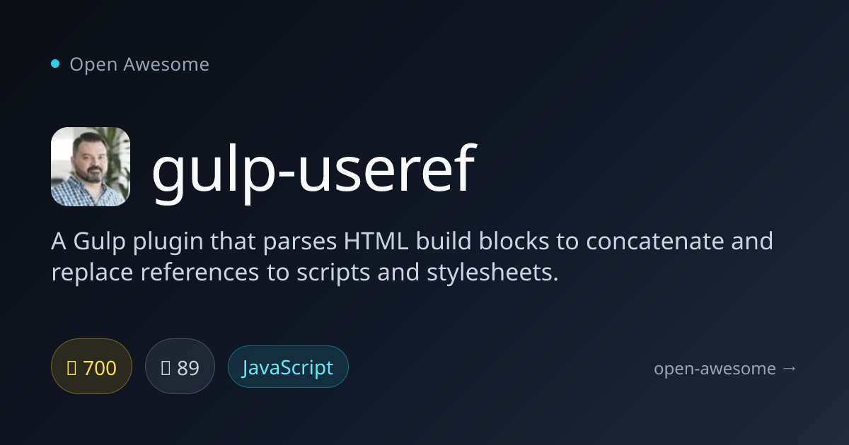 gulp-useref — HTML Build Block Parser | Open Awesome