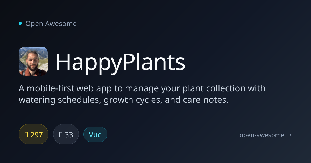HappyPlants — Plant Collection Management Web App | Open Awesome