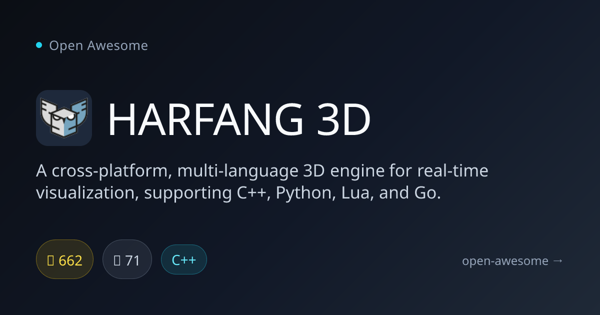 HARFANG 3D — Cross-Platform 3D Engine | Open Awesome