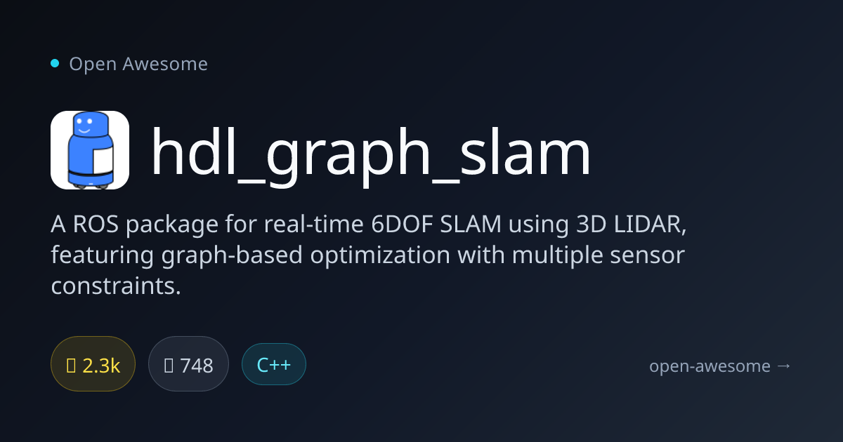 hdl_graph_slam — ROS 3D LIDAR SLAM Package | Open Awesome