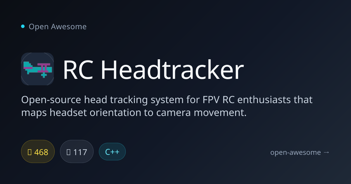 RC Headtracker — Open-Source FPV Head Tracking | Open Awesome