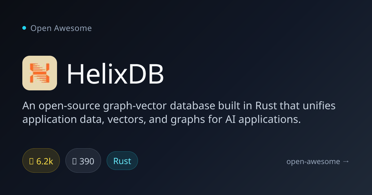 HelixDB — Graph-Vector Database in Rust | Open Awesome