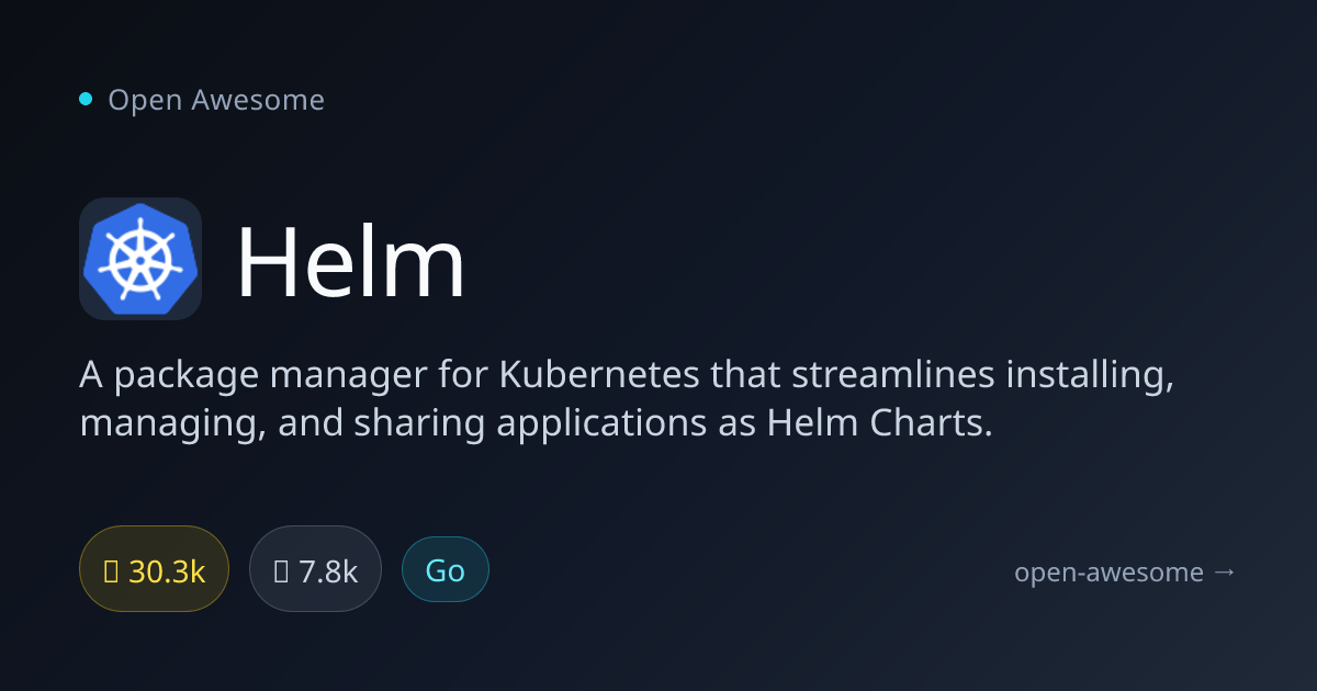 Helm — Kubernetes Package Manager | Open Awesome