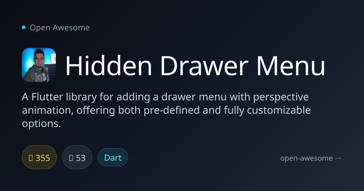 Hidden Drawer Menu — Flutter Drawer with Perspective Animation | Open ...