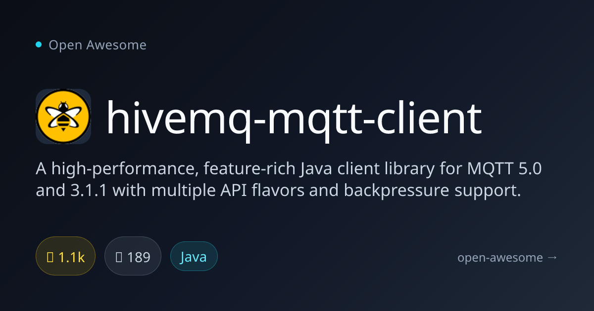 hivemq-mqtt-client — High-Performance Java MQTT Client | Open Awesome