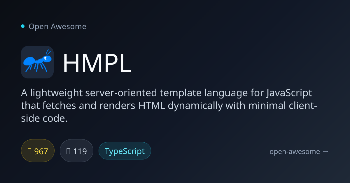HMPL — Dynamic HTML Template Language | Open Awesome
