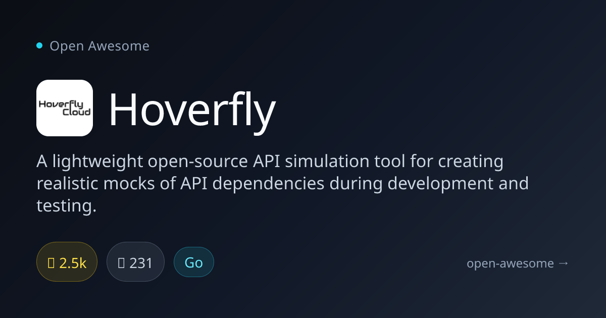 Hoverfly — Lightweight API Simulation Tool | Open Awesome
