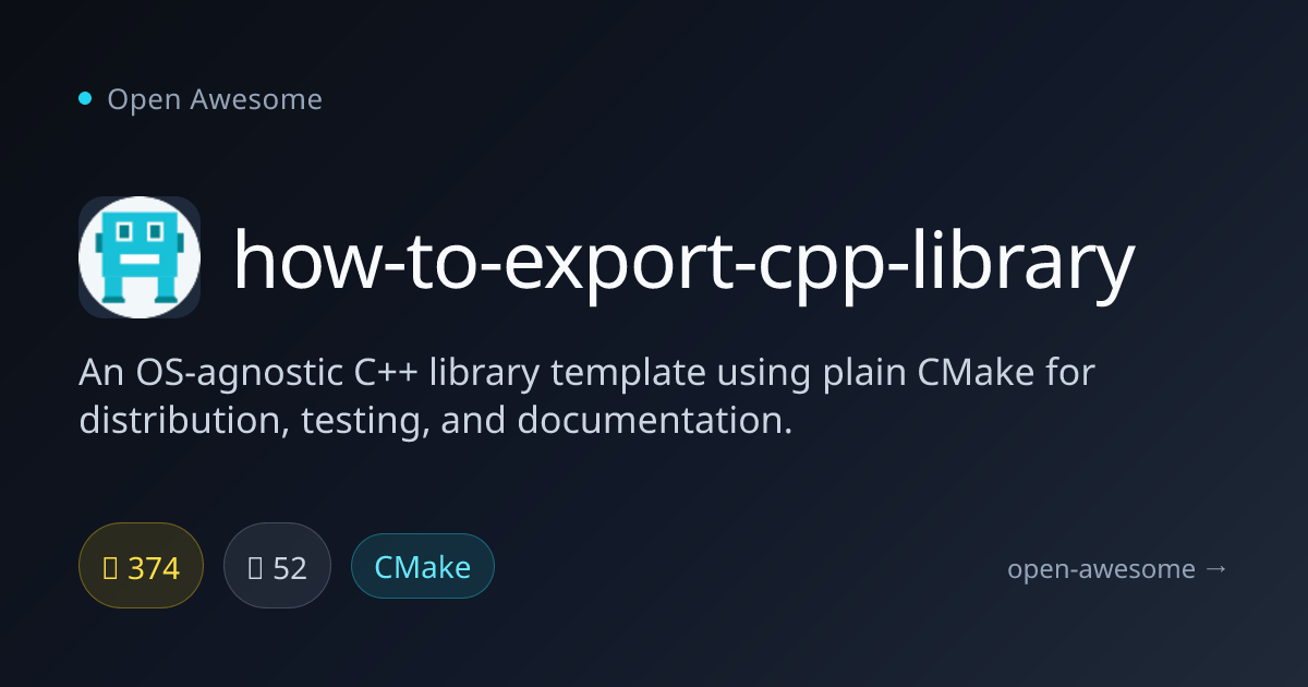 how-to-export-cpp-library — CMake C++ Library Template | Open Awesome