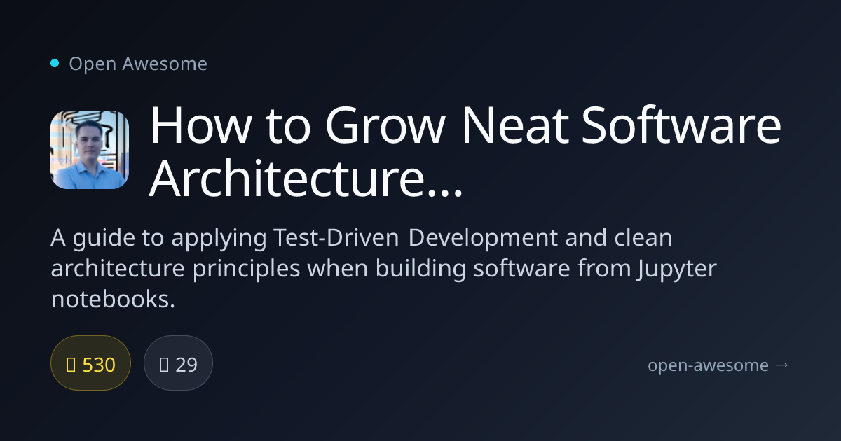 How to Grow Neat Software Architecture out of Jupyter Notebooks — Clean ...