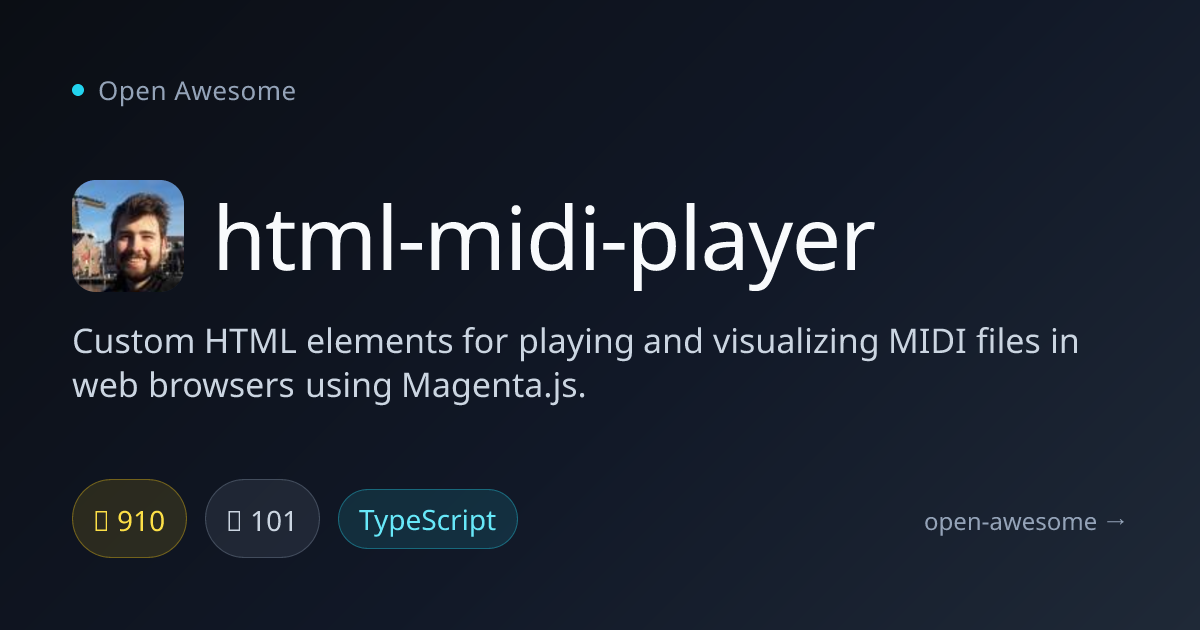 html-midi-player — Web MIDI Player Components | Open Awesome