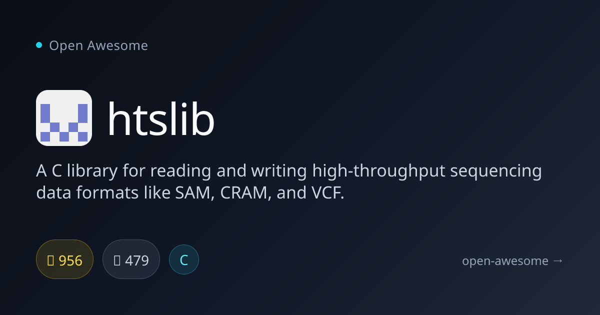 htslib — C Library for Sequencing Data | Open Awesome