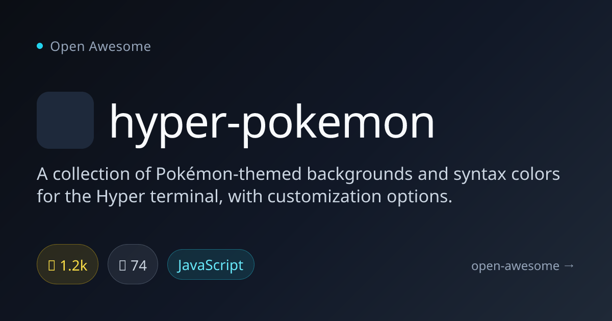 hyper-pokemon — Pokémon Hyper Terminal Themes | Open Awesome
