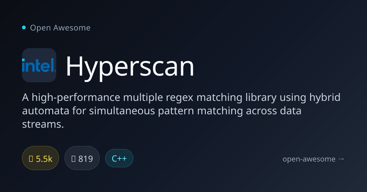 Hyperscan — High-Performance Regex Library | Open Awesome