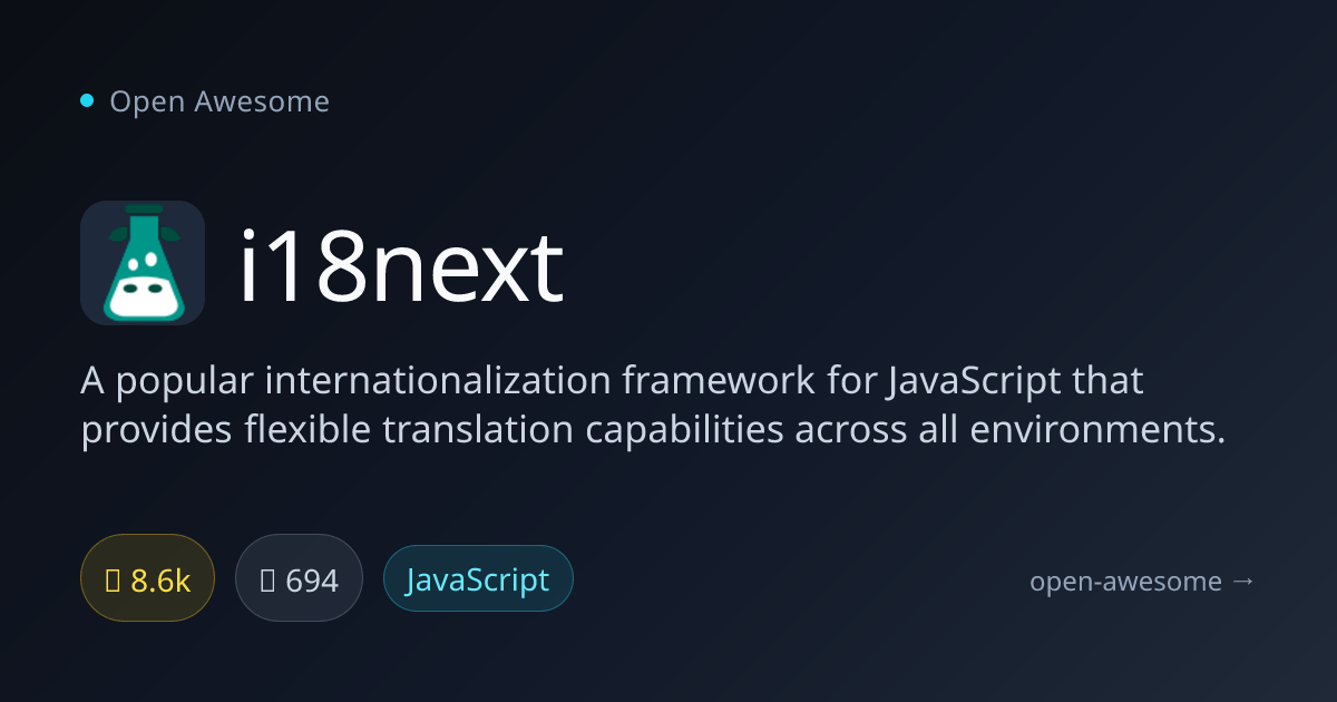 i18next — JavaScript Internationalization Framework | Open Awesome