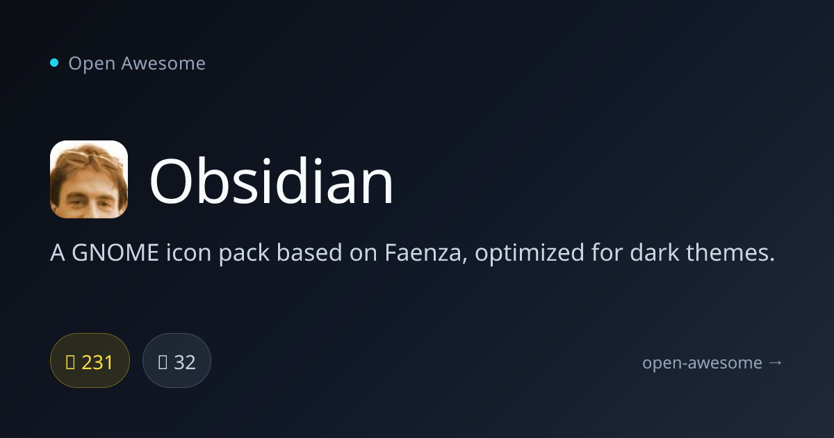 Obsidian — GNOME Dark Theme Icon Pack | Open Awesome