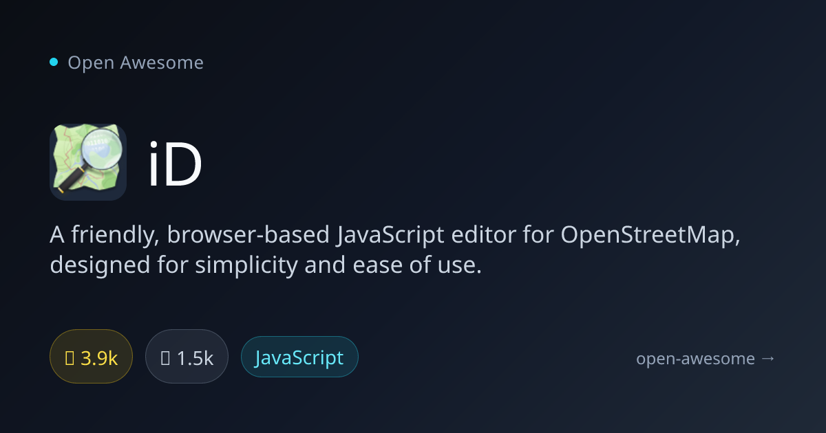 iD — Browser-Based OpenStreetMap Editor | Open Awesome