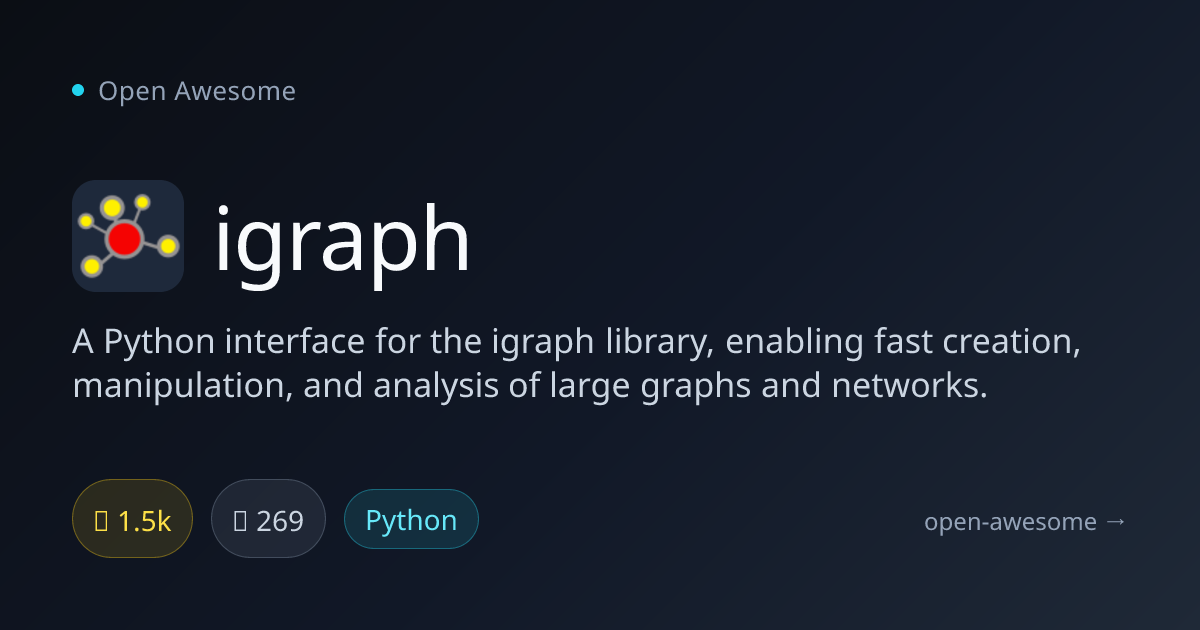 igraph — Python Graph Analysis Library | Open Awesome