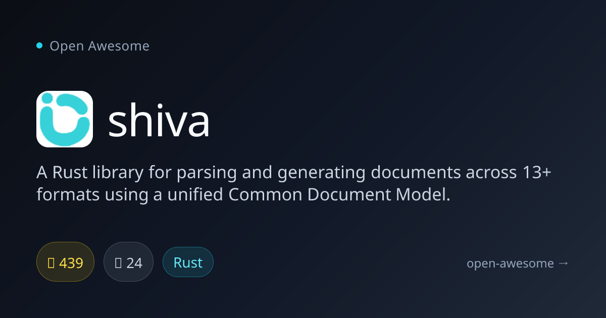 shiva — Multi-Format Document Parser | Open Awesome