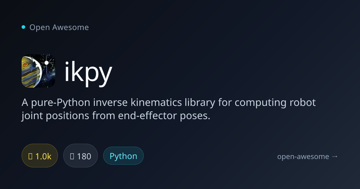 ikpy — Python Inverse Kinematics Library | Open Awesome