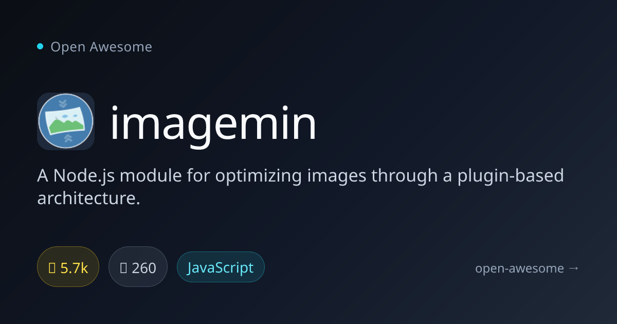 imagemin — Node.js Image Optimizer | Open Awesome