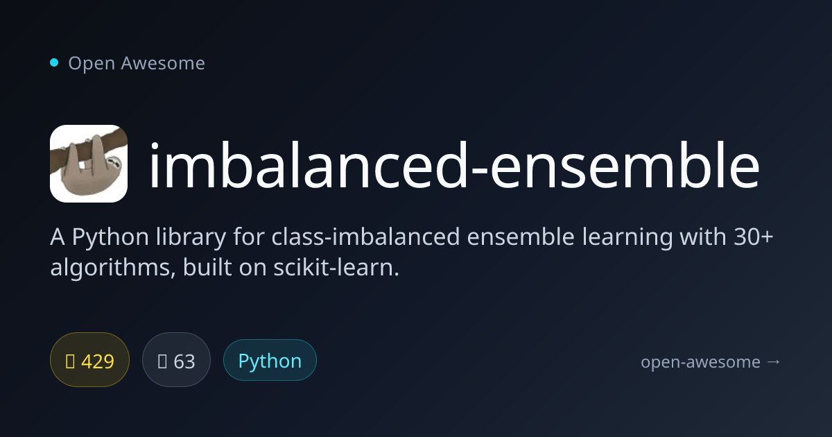 imbalanced-ensemble — Python Class-Imbalanced Ensemble Learning | Open ...