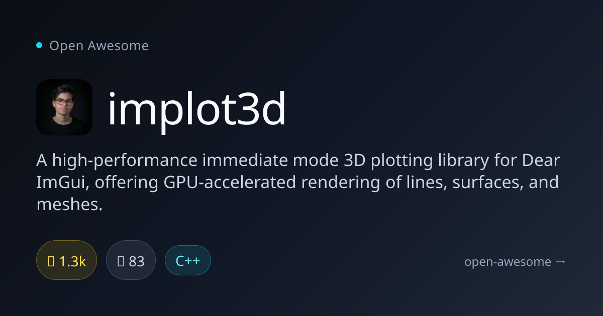 implot3d — 3D Plotting for Dear ImGui | Open Awesome