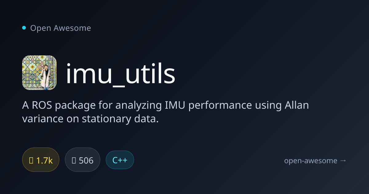 imu_utils — ROS IMU Analysis Package | Open Awesome