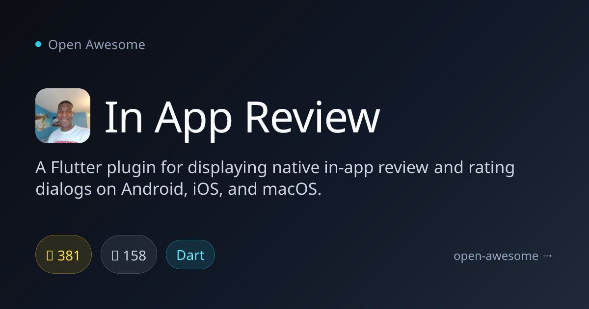 In App Review — Flutter Plugin for Native Reviews | Open Awesome