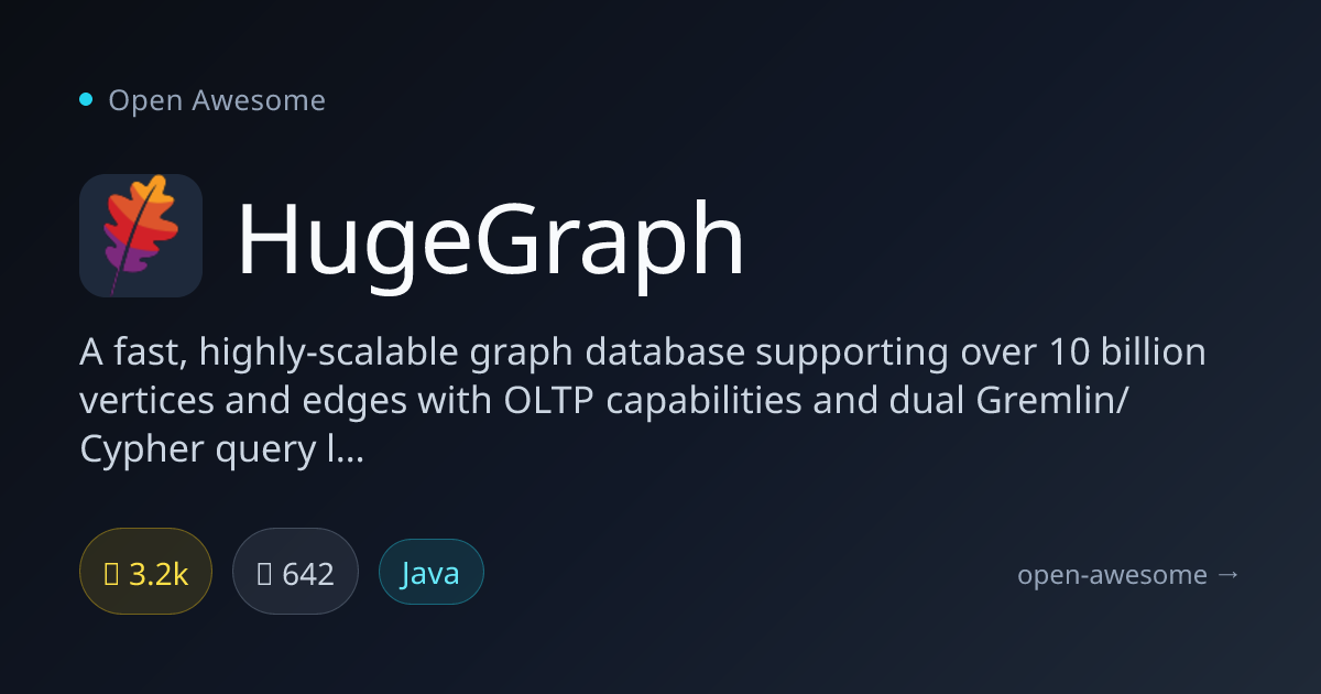 HugeGraph — Fast Scalable Graph Database | Open Awesome