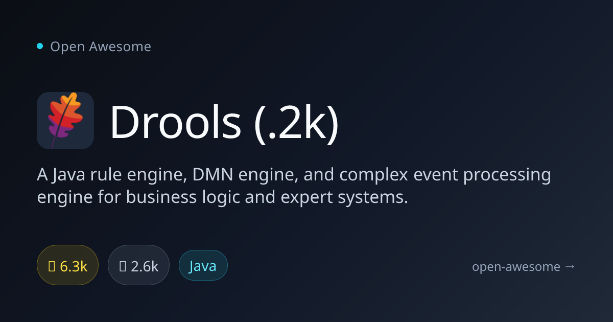 Drools (.2k) — Java Rule & DMN Engine | Open Awesome