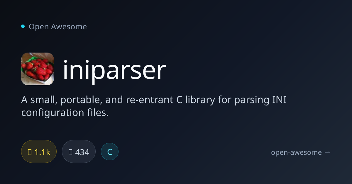 iniparser — Portable C INI File Parser | Open Awesome