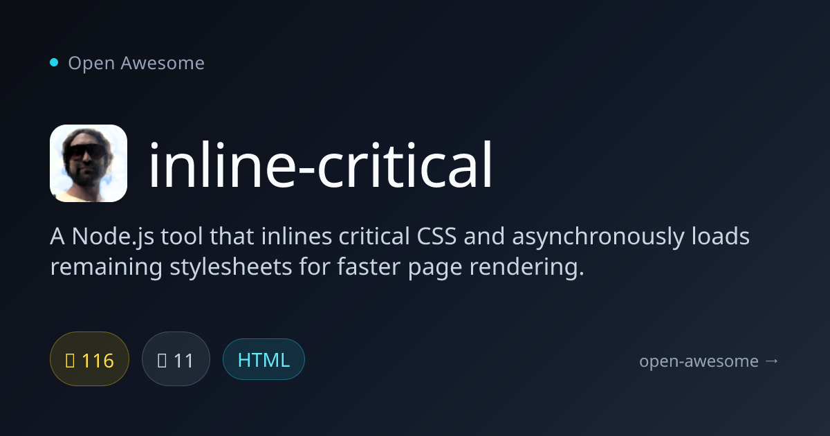inline-critical — Critical CSS Inliner | Open Awesome