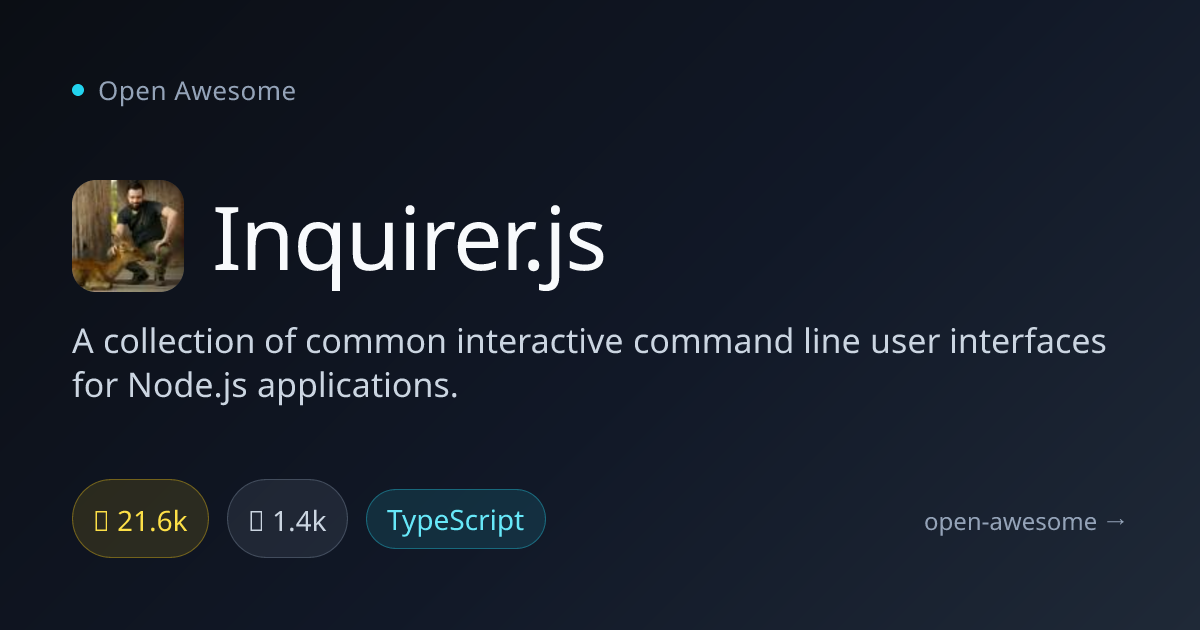 Inquirer.js — Interactive CLI Interfaces | Open Awesome