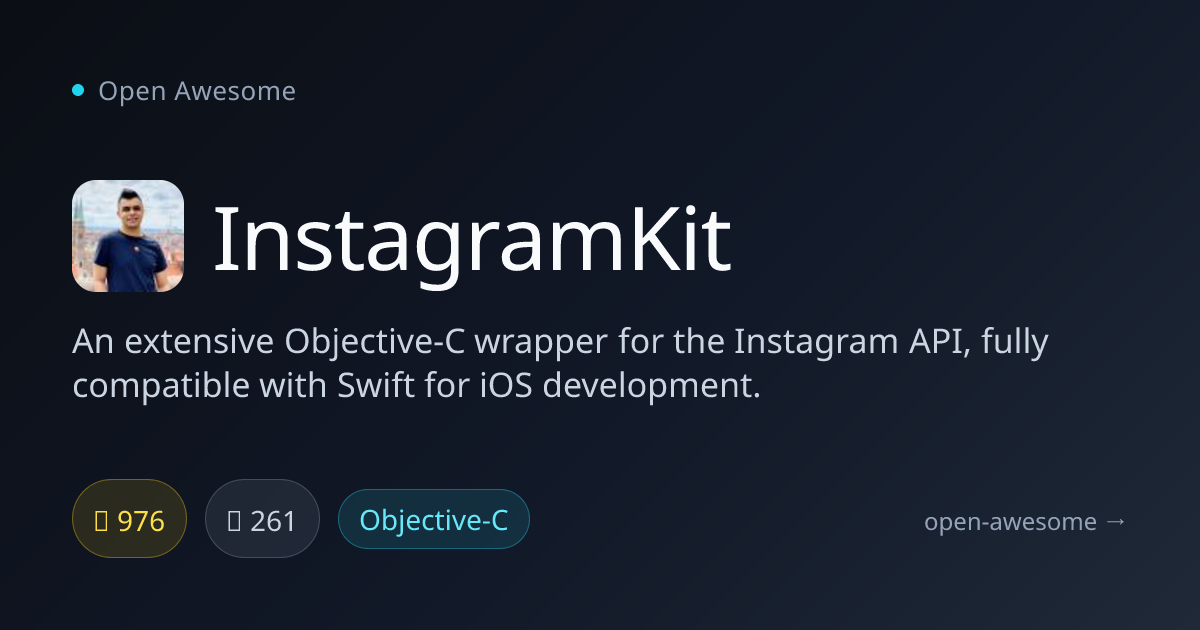 InstagramKit — Objective-C Instagram API Wrapper | Open Awesome