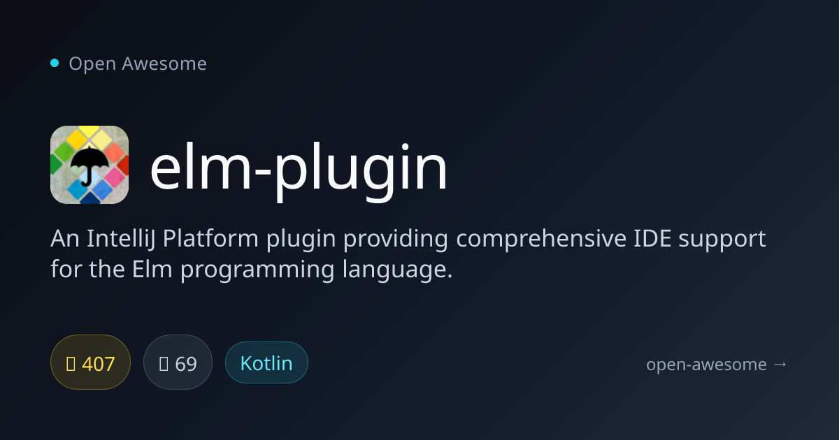 elm-plugin — IntelliJ Elm Language Plugin | Open Awesome