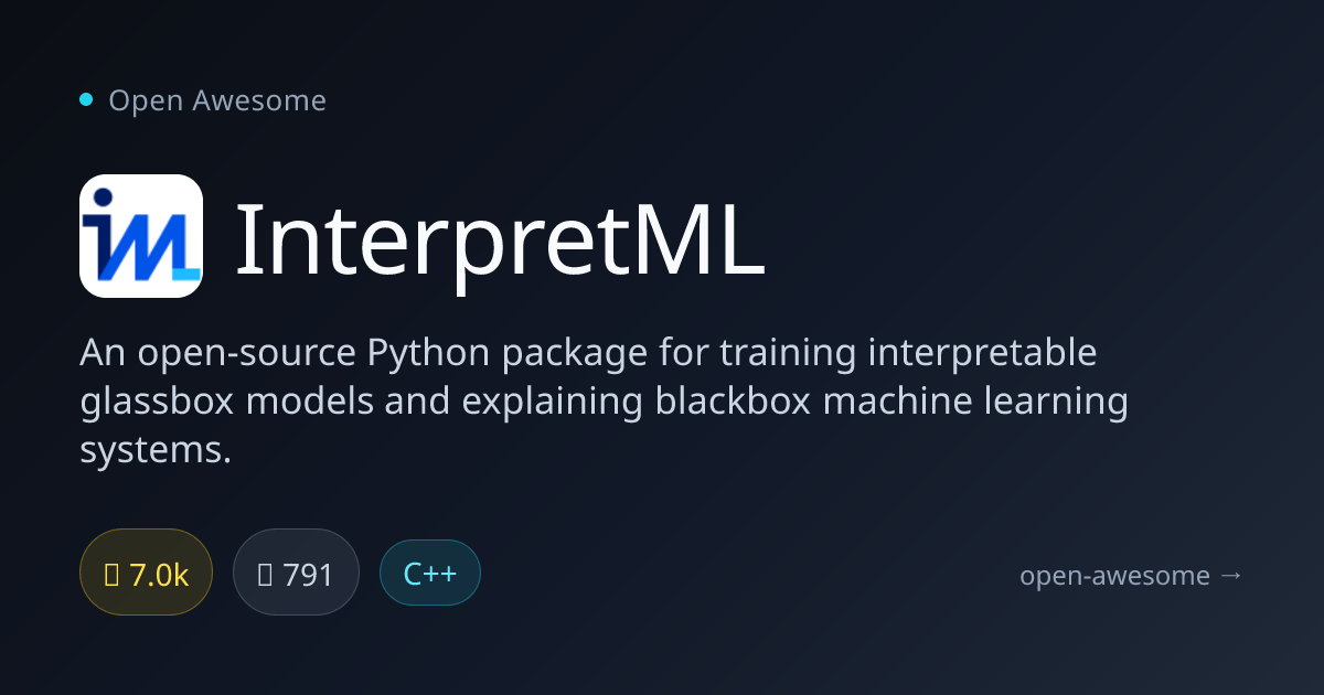 InterpretML — Python Interpretable ML Package | Open Awesome