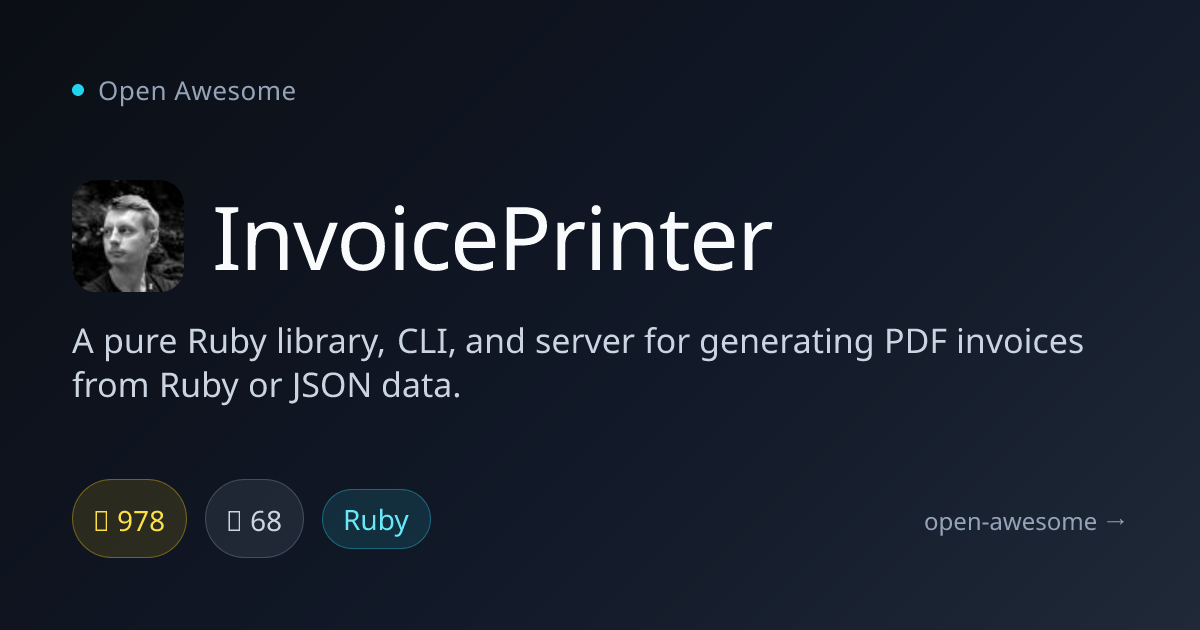 InvoicePrinter — Ruby PDF Invoice Generator | Open Awesome
