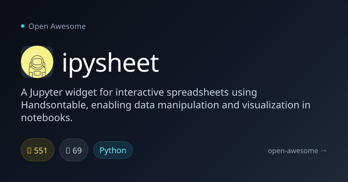 ipysheet — Jupyter Interactive Spreadsheet Widget | Open Awesome