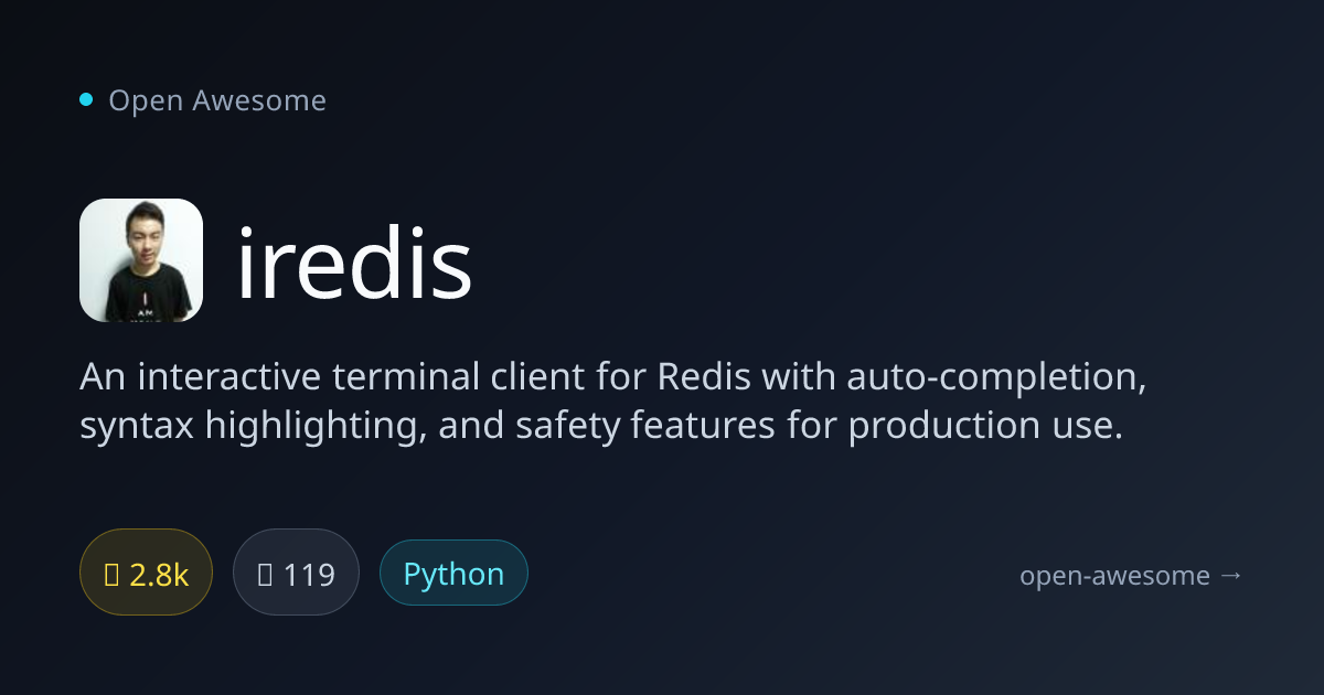 iredis — Interactive Redis Terminal Client | Open Awesome
