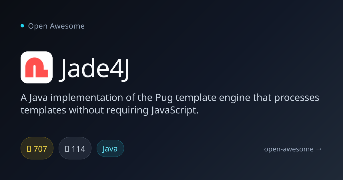 Jade4J — Java Pug Template Engine | Open Awesome