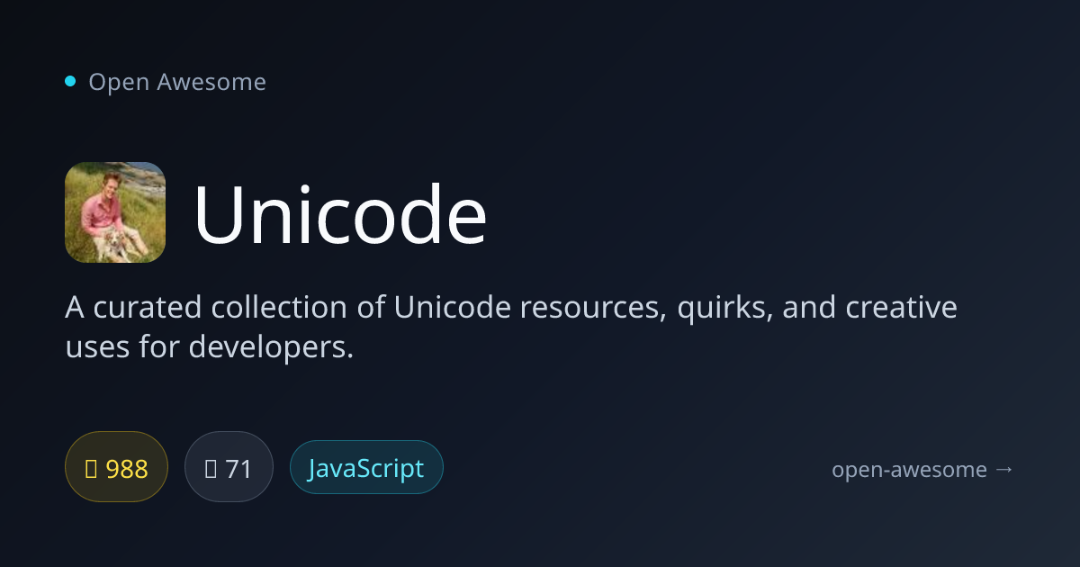 Unicode — Unicode Resources for Developers | Open Awesome