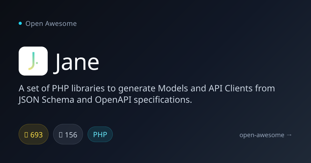 Jane — PHP Libraries for JSON Schema | Open Awesome