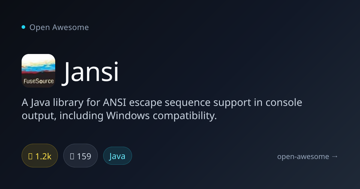 Jansi — ANSI Console Library for Java | Open Awesome
