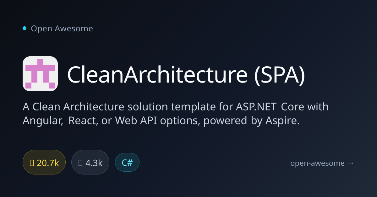 CleanArchitecture (SPA) — Clean Architecture Template for ASP.NET Core ...