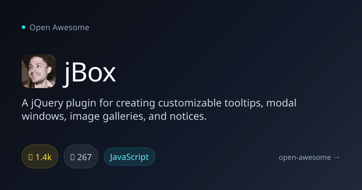 jBox — jQuery Tooltip & Modal Plugin | Open Awesome