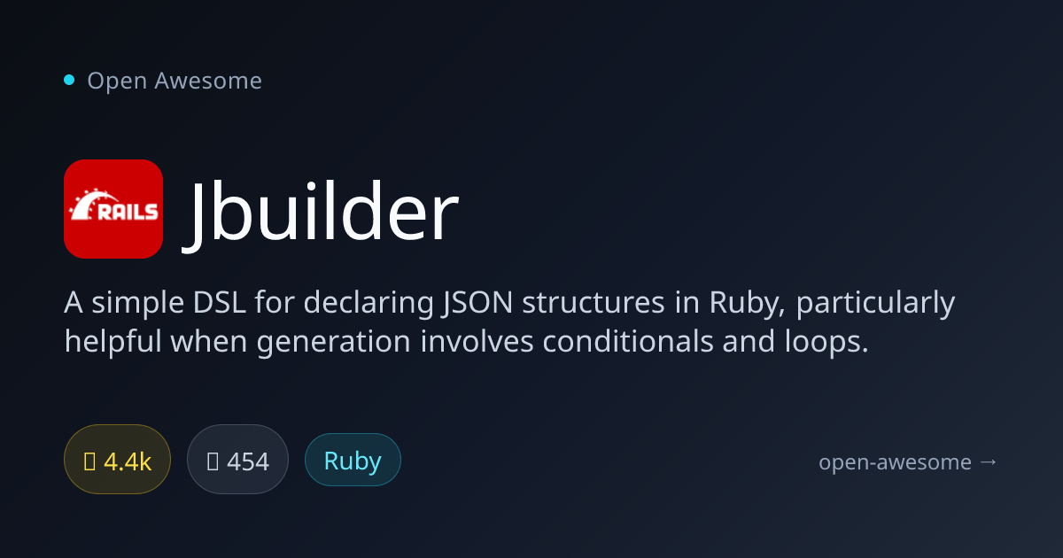 Jbuilder — Ruby DSL for JSON Structure Declaration | Open Awesome